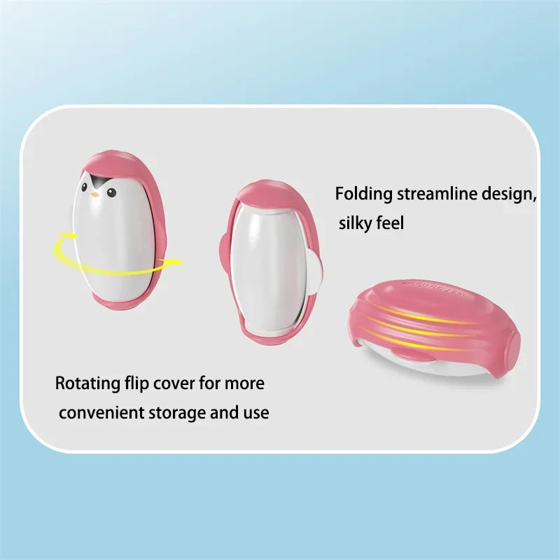 Penguin Lint Remover Reusable Portable Roller for Clothes Pet Hair Remover Washable Dust Removal Hairs Sticky Portable Gel Lint