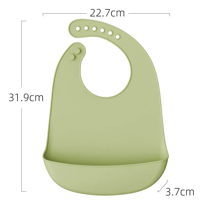 Eating Enlarged and Widened Bib Waterproof Silicone Super Soft and Light Feeding Complementary Food Children's Bib Saliva Pocket