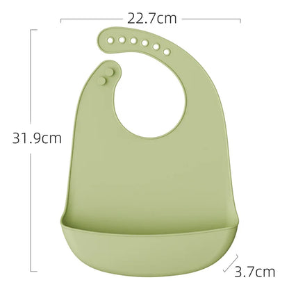 Eating Enlarged and Widened Bib Waterproof Silicone Super Soft and Light Feeding Complementary Food Children's Bib Saliva Pocket