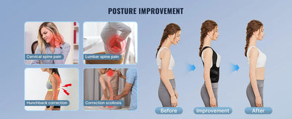Back Brace and Posture Corrector for Women Men, Adjustable & Lightweight - Scoliosis & Hunchback Correction, Relief Back Pain