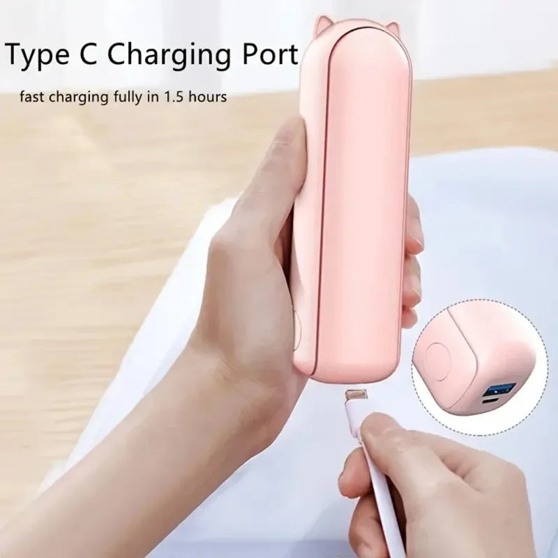Candy colored portable fan mini handheld fan unique design portable personal handheld fan USB charging with powerful turbo wind