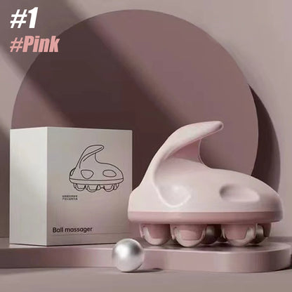 Hand Roller Massager for Cellulite Massage,Deep Tissue Massage Ball for Back,Neck,Foot,Shoulder,with 7 360-degree Metal Roller