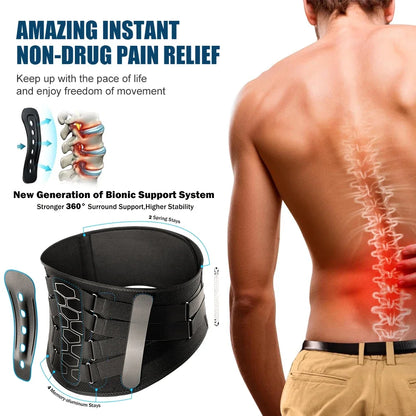 Back Braces for Lower Back Pain Relief with 6 Stays Breathable Back Support Belt Anti-skid lumbar with pad for sciatica