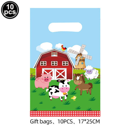 Farm Animals Tableware Plates Cups Napkins Tablecloth Farm Birthday Party Decor Birthday Banner Farm Animals Pig Cow Balloon