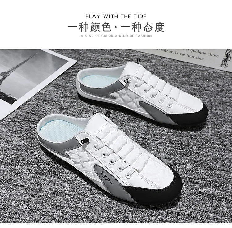 Half Slipper for Men Classic Summer Casual Shoes Men's Flat Shoe Slippers Concise Men Sneakers