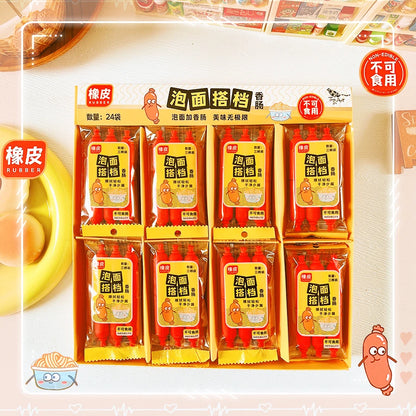 school teacher gift back to school supplies Aesthetic cute stationery Kawaii object funny erasers Sausage rubber cute things