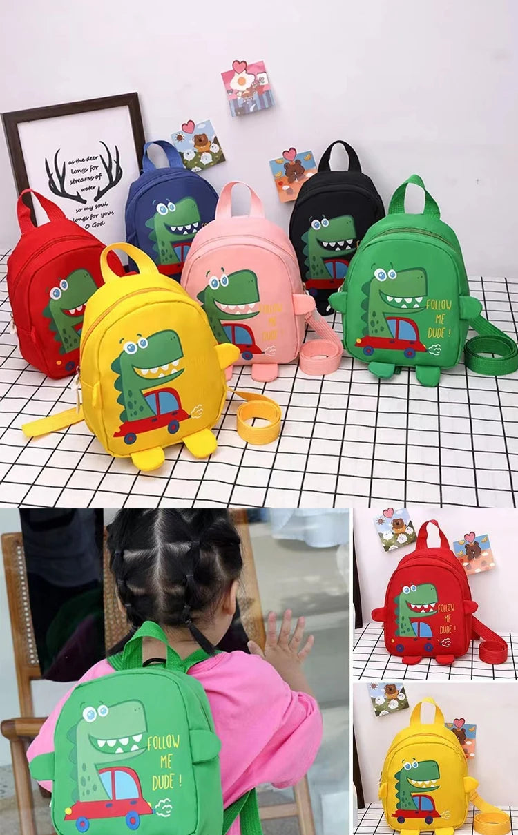 Children Cute Cartoon Dinosaur School Bags Anti-lost Backpacks Toddler Rucksack Kindergarten Schoolbag