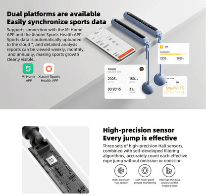 Xiaomi Mijia Smart Jump Rope 2 Bluetooth Fitness Weight Loss Exercise Counting Gravity Ball Skipping Professional Fat Burning CN