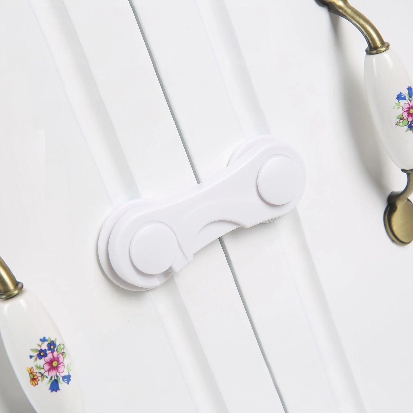 Multifunctional Safety Cabinet Door Lock Baby Safety Drawer Door Buckle Anti-Pinch Home White Bathroom Refrigerator Lock