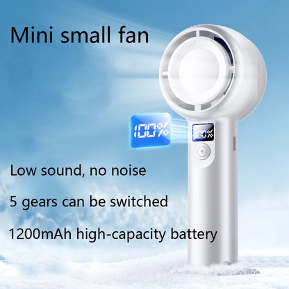 Portable Handheld Fan Small Cooling Fan USB Rechargeable Mute Cooler Handheld Fan Outdoors Mini Turbofan