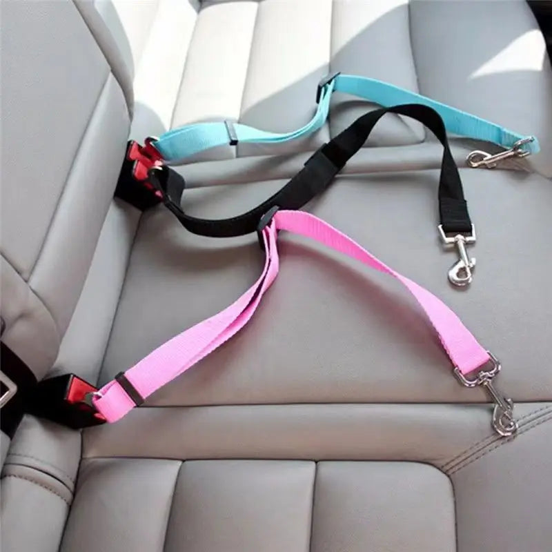 Adjustable Dog Car Seat Belt Safety Harness with Lead Clip Traction Harness for Cats And Dogs Vehicle Pet Seat Accessory
