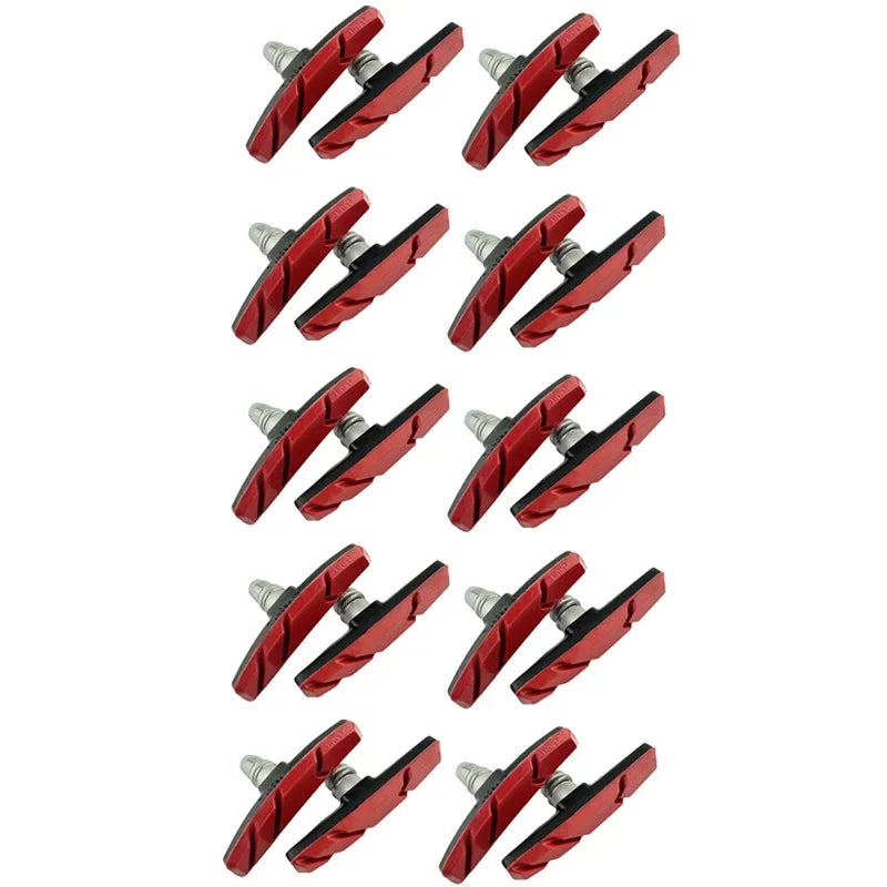 1/2/4/6/10 Pairs MTB Road Bicycle Silent Brake Pads Cycling V Brake Holder Pads Shoes Rubber Blocks Durable Cycling Accessories