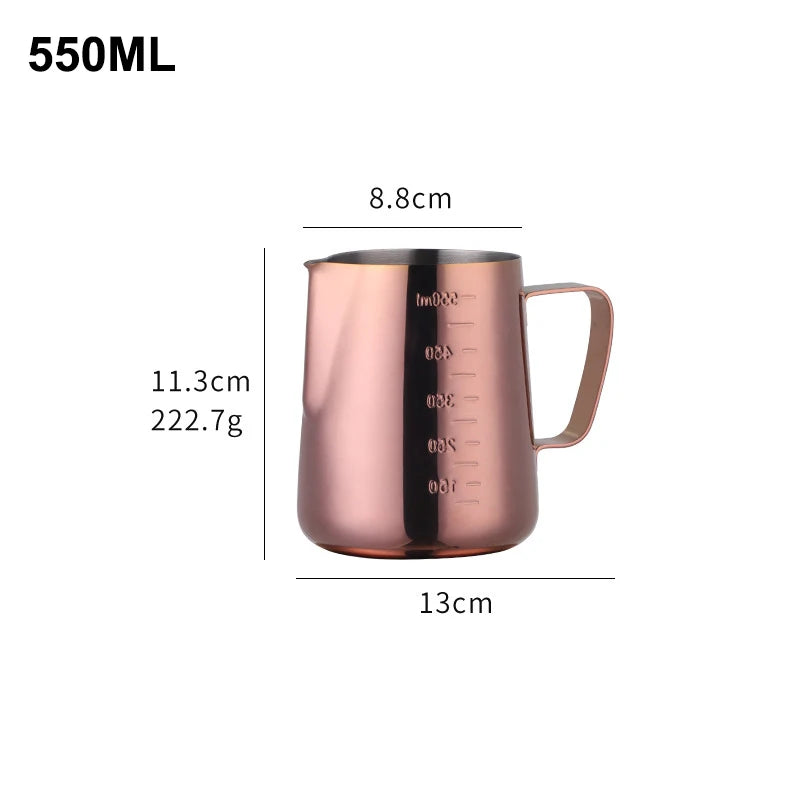 350ML/550ML Colorful Coffee Latte Milk Frothing Jug Milk Frother Pitcher Stainless Steel Jug Espresso Barista Pitcher Milk Pot