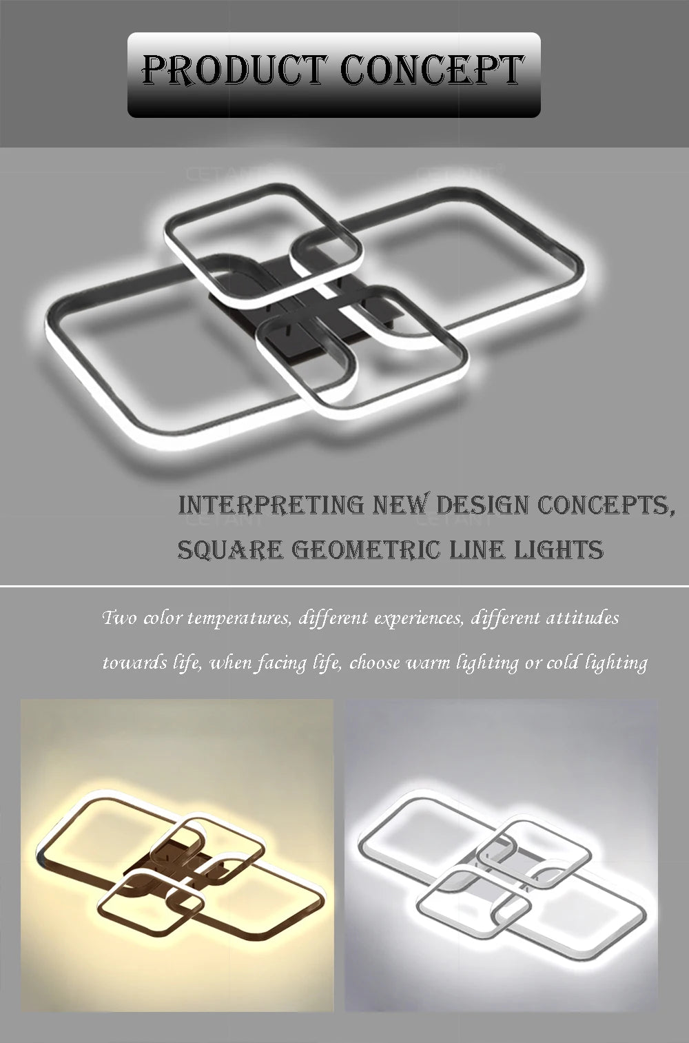 Modern LED Ceiling Light 4 Rings Black White Home Decor Lamp For Bedroom Living Room Restaurant Hotel Indoor Led Lighting Lustre