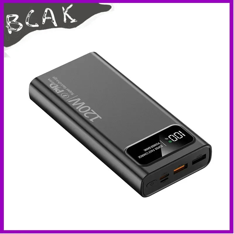 Quality BCAK New 120W Power Bank 20000mAh Super Fast Charging Large Capacity Mobile Power Supply