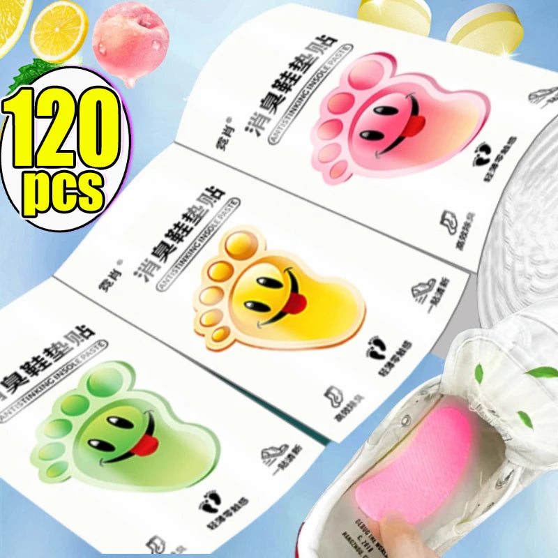 12/60pcs Shoes Deodorant Sticker Deodorant Foot Odor Deodorants Sneaker Smell Fresh Fruity Aroma Insole Sterilization Sticker