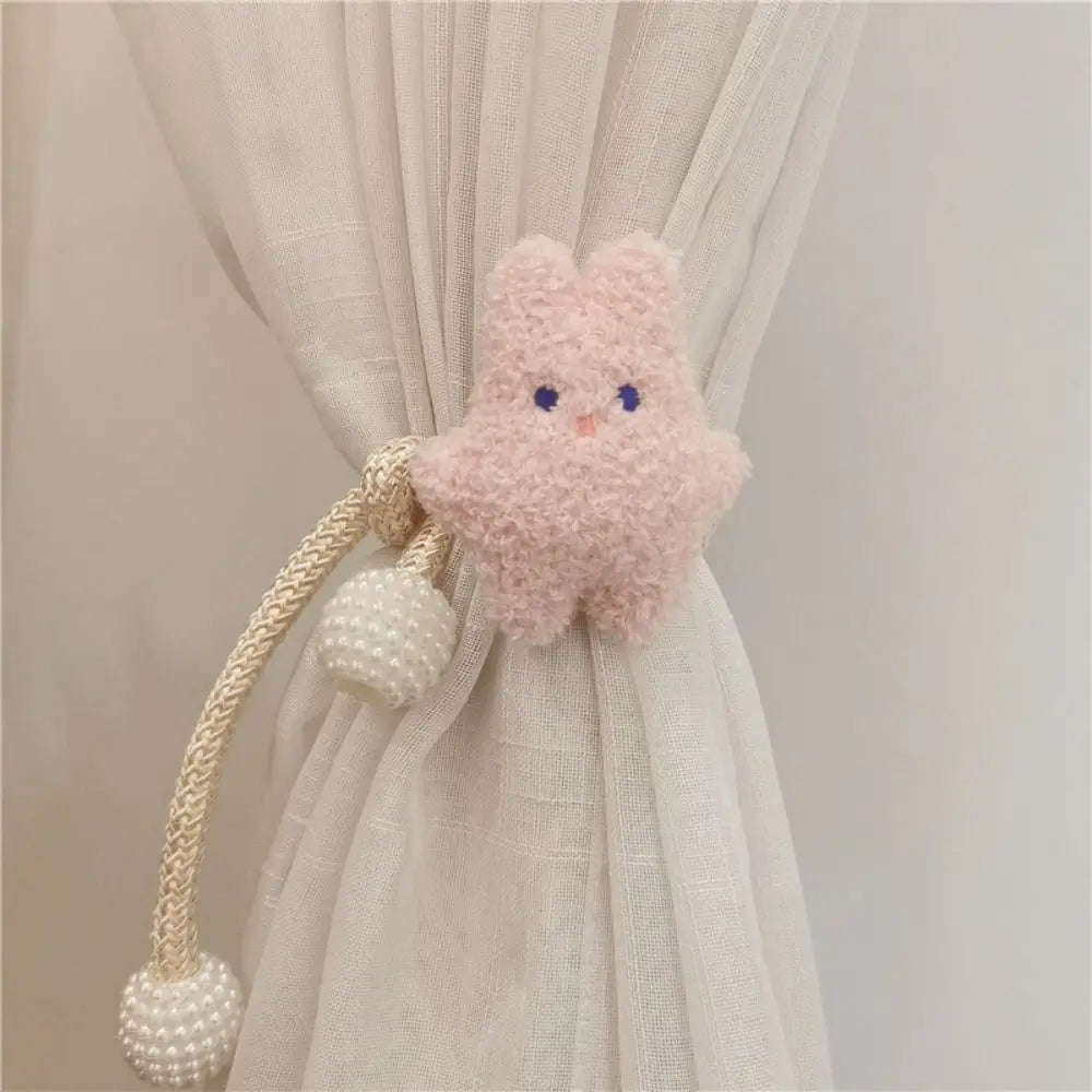 2Pcs Ins Cartoon Bear Curtain Cute Plush Window Curtain Buckles 3D Decorative Bear Curtain Tieback Curtain Accessories