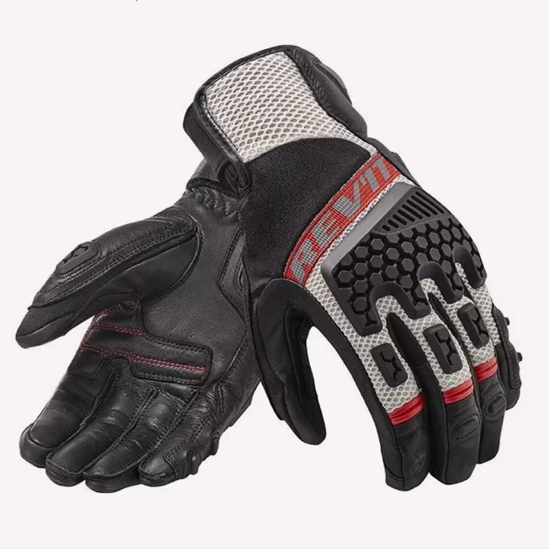 New REVIT Desert 3 PRO motorcycle riding gloves made of genuine leather, breathable, touch screen, and anti fall gloves