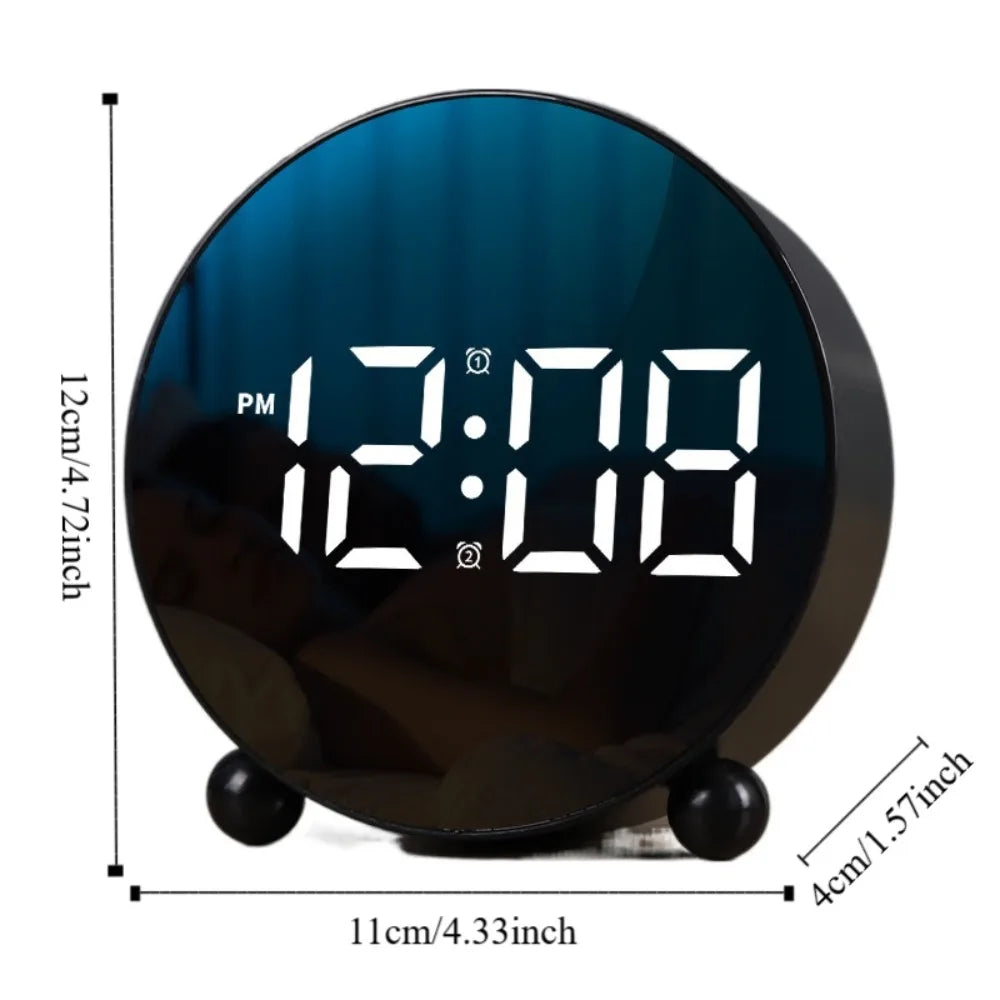 Desktop Clock Digital LED Clock 2Sets Alarm Mute Electronic Clock Plastic Adjustable Brightness Digital Alarm Clock Travel 알람시계