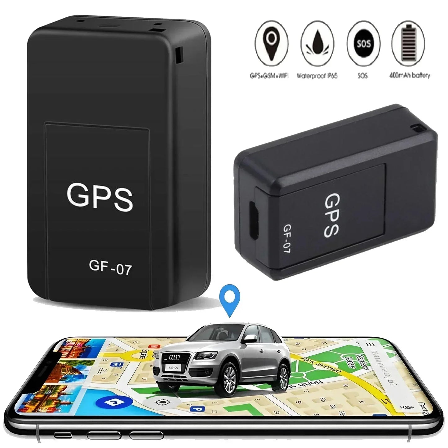 Magnetic Mini Car Tracker GPS Real Time Tracking Locator Device Magnetic GPS Tracker Real-time Vehicle Locator Pet Tracker GF07