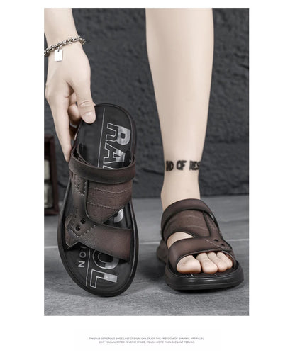 Sandals men  wear outdoors in summer  sports leisure work driving  Anti slip  wear-resistant  trendy beach shoes outdoor wear