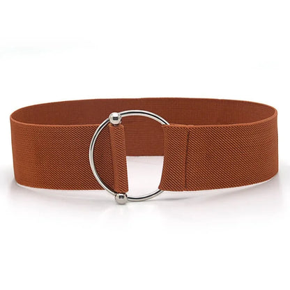 Belts for Women Simple Waist Elastic Ladies Band Round Buckle Decoration Coat Sweater Fashion Dress Waistband
