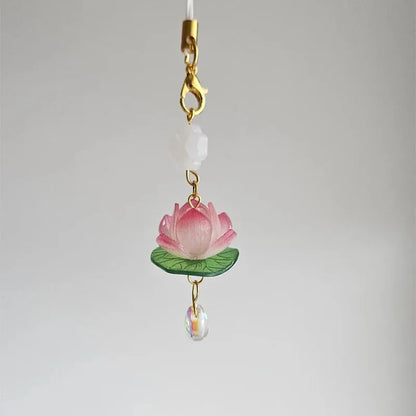 Lotus Phone Charm Flower Phone Accessories Y2K  Handmade Cute