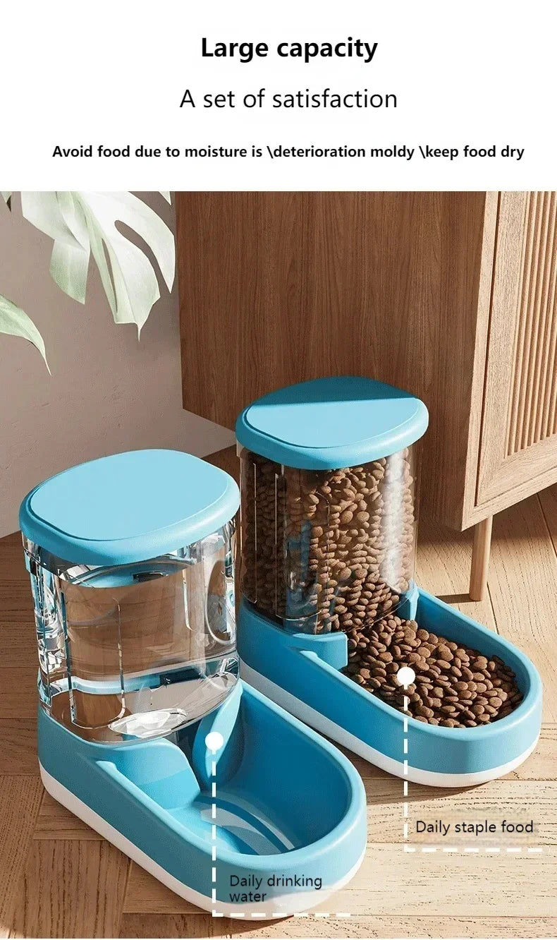 Automatic And Convenient Pet Feeder Water Dispenser Cat Dog Food Bowl Puppy Cat Drinks And Eats Without Plugging In