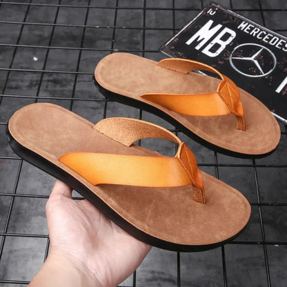 Flip Flops Men Slippers 2025 Summer New Outdoor Wear-Resistant Non-slip Male Shoes Beach Fashion WaterProof Flat Sandals for Men