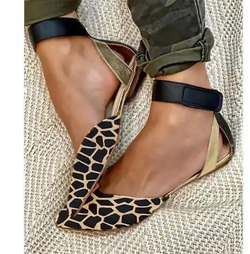 Pointed Toe Women Sandal Casual Flat Heel Shoes Fashion Hook Loop Ankle Buckle Women's Sandal Trend 2025 Shoes