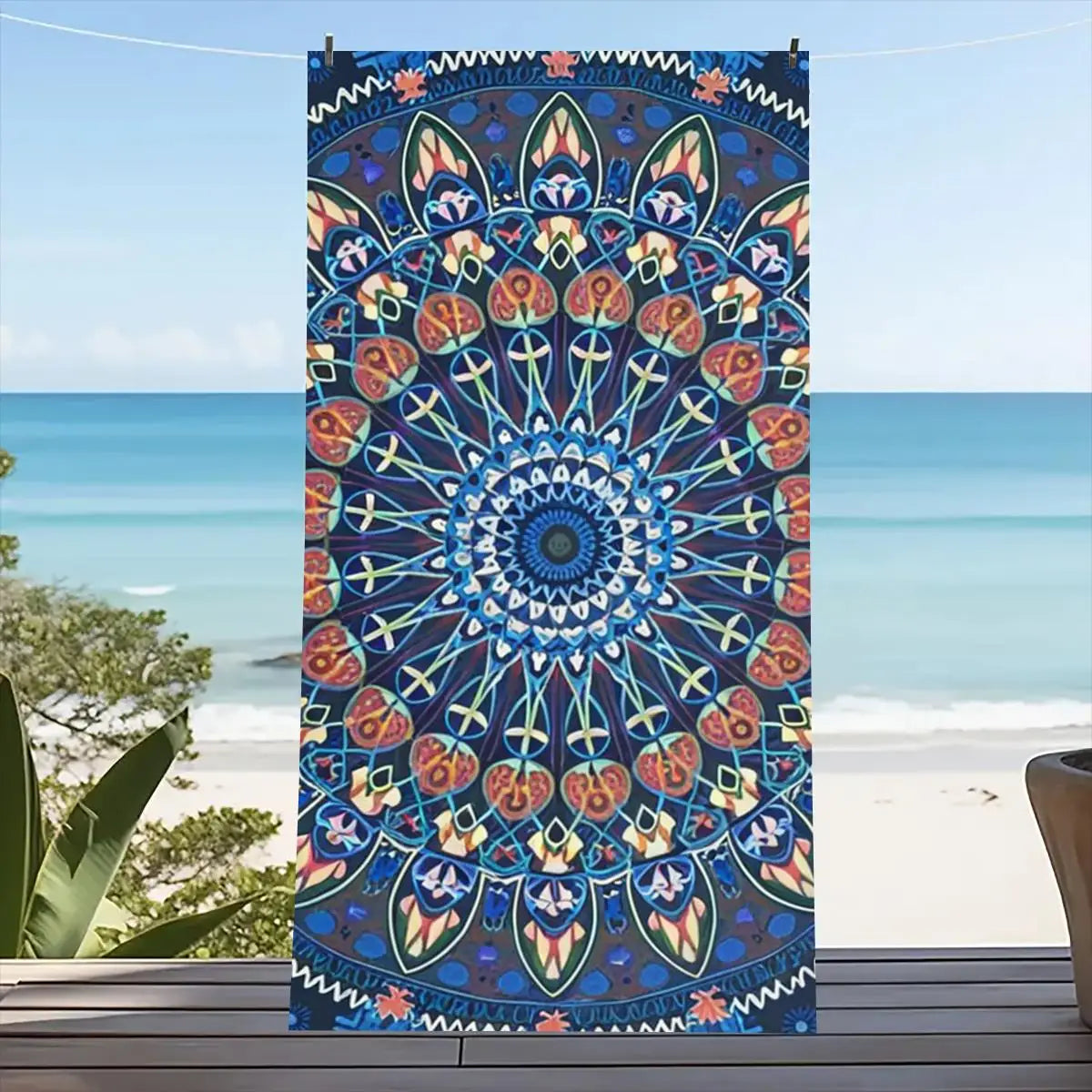 Beach Towel Portable Quick Fast Dry Sand Outdoor Travel Swim Blanket Thin Yoga Floral Print Mat Personalization Stripes Towel