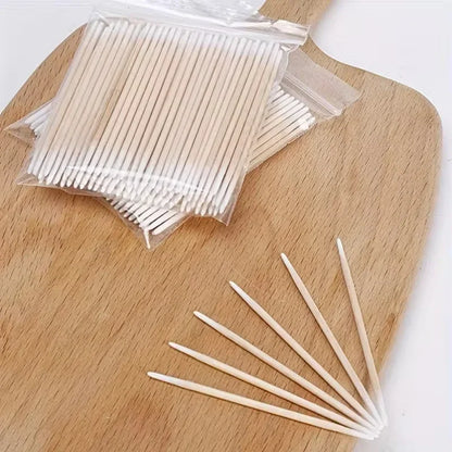 Cotton swab Disposable tattoo tip Cotton swab tip Wooden single head wooden swab small cotton swabEyeliner guard Raw cotton swab