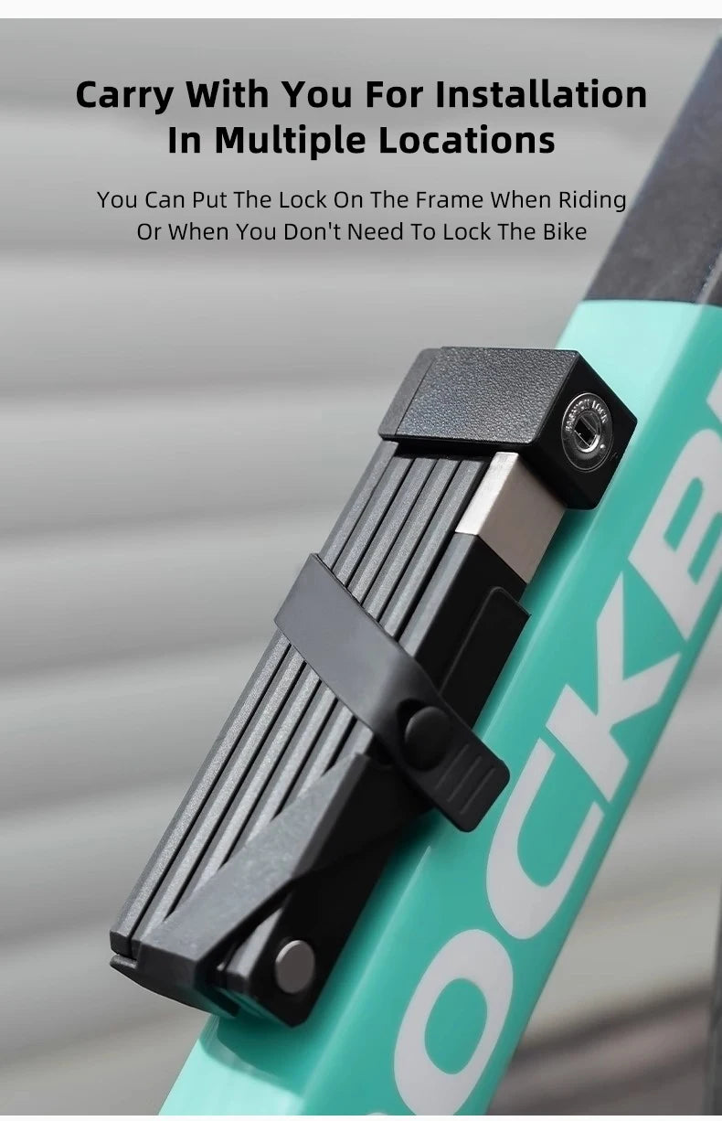 ROCKBROS Bike Lock Electric Bicycle Motorcycle MTB Road Bike Portable Anti-Theft Folding Password Lock Cycling Accessories