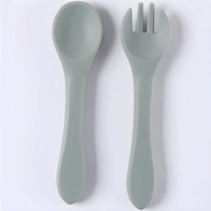 Children's tableware complementary soft spoon baby spoon baby silicone soft spoon feeding water small spoon