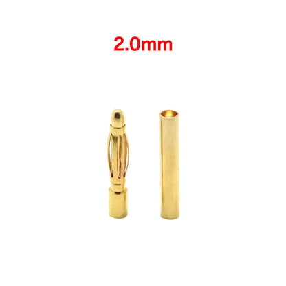 20pcs/lot 2.0mm 3.0mm 3.5mm 4.0mm 5.5mm 6.0mm 8.0MM Gold Bullet Banana Connector plug for ESC Lipo RC battery Plugs (10 pair)