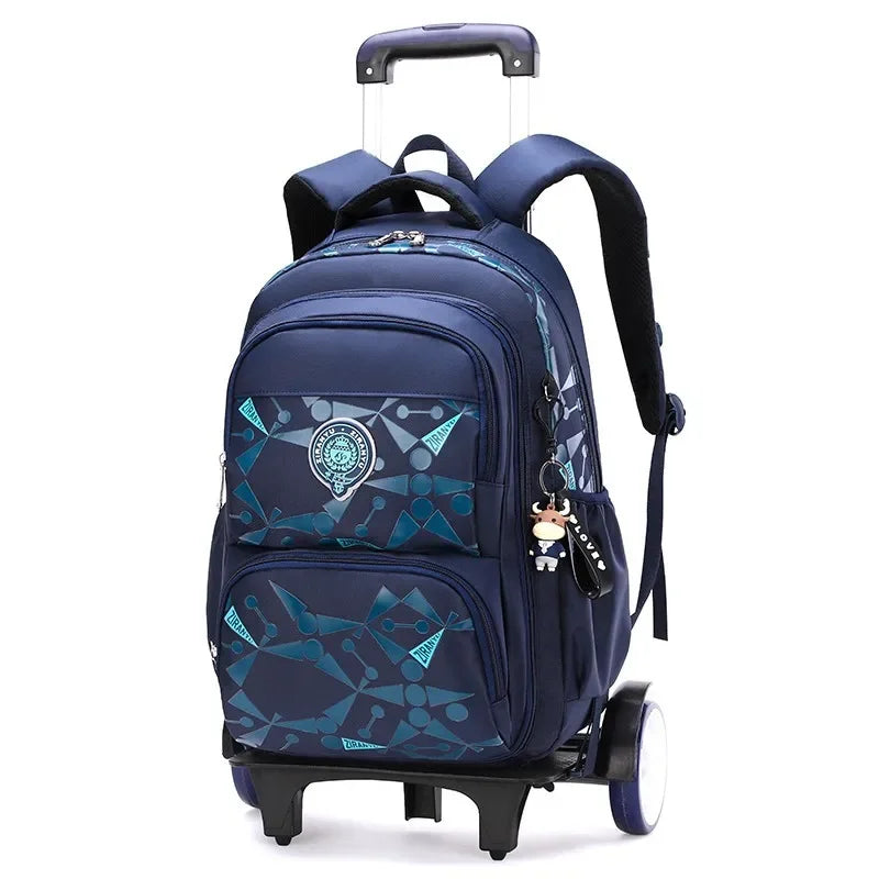 School Rolling Backpacks School bags for Boys Trolley bag with Wheels Waterproof Orthopedic School Bag Student Wheeled Backpack