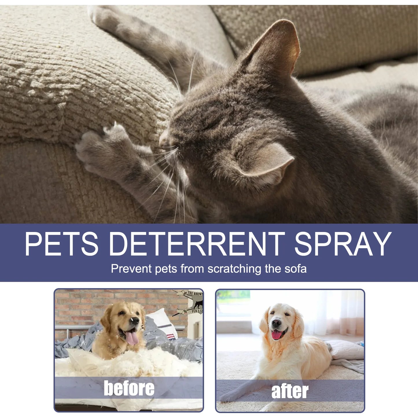 Pet Anti scratch Spray Cat spray Scratch Deterrent Restricted Area Repel Cats Dogs Scratching Door Sofa Anti scratch Furniture