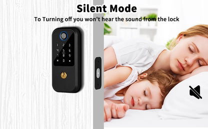 Smart Deadbolt Lock with Keypad, Fingerprint Door Lock, Keyless Entry Door Lock Door Auto Digital Electronic Lock for home