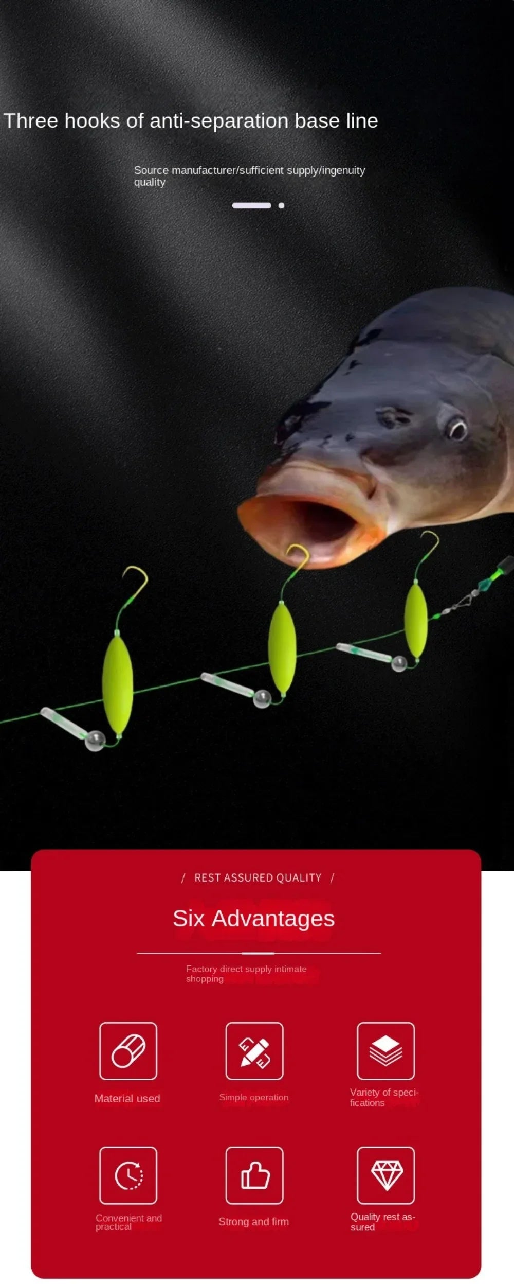 Three Hook Fishing Hair Rigs Hook Suspension Anti Bottom Carp Fishing Hook Ready Made Pesca Carp Rigs Fishing Lure