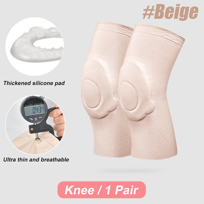 1Pair Compression Knee Elbow Pads With Silicone Gel Pad, Volleyball Knee Pads for Women Girls Dancers Yoga Pole Floor Dance