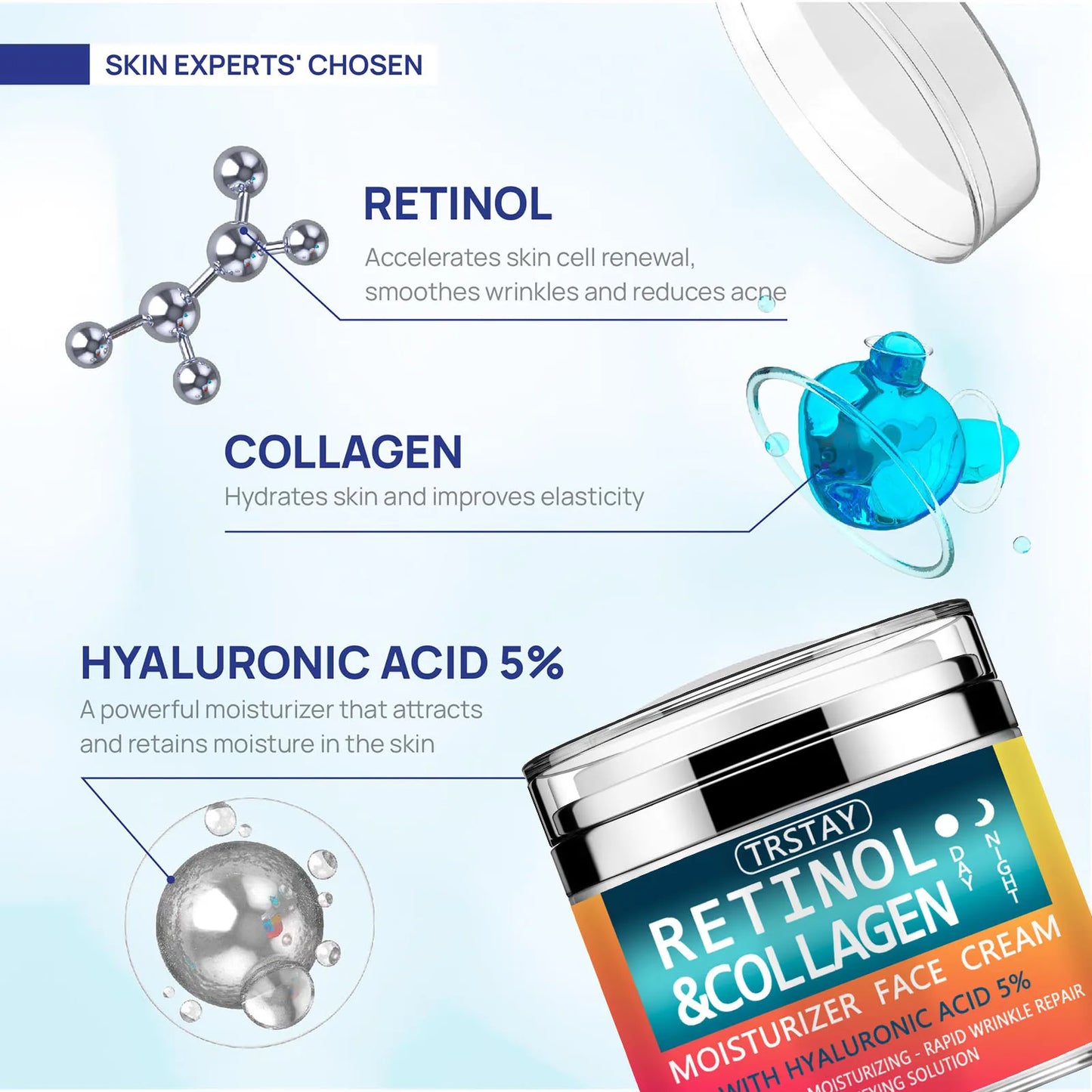 Retinol Cream for Face with Hyaluronic Acid,