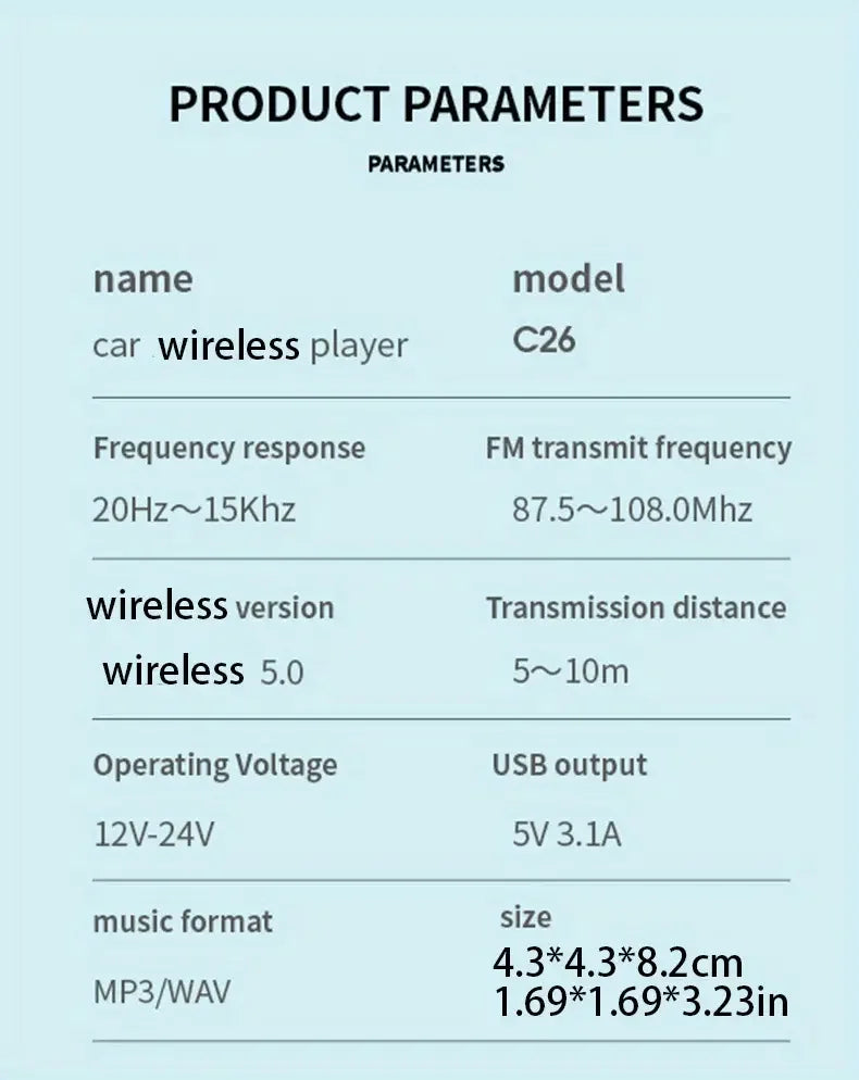 Bluetooth 5.0 FM Transmitter Handsfree Car Radio Modulator MP3 Player With 22.5W USB Super Quick Charge Adapter for Car
