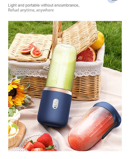 Portable Juicer Cup Smoothie Blender 6 Blade Blender Bottle  Household Fruit Juicer Cup USB Rechargeable Juicer Kitchen Tool