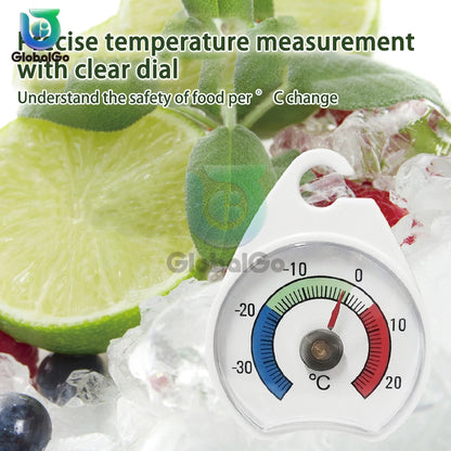 -30 - 20°C Refrigerator Freezer Thermometer Fridge Refrigeration Temperature Gauge with Hook Home Temp Stand Dial Type