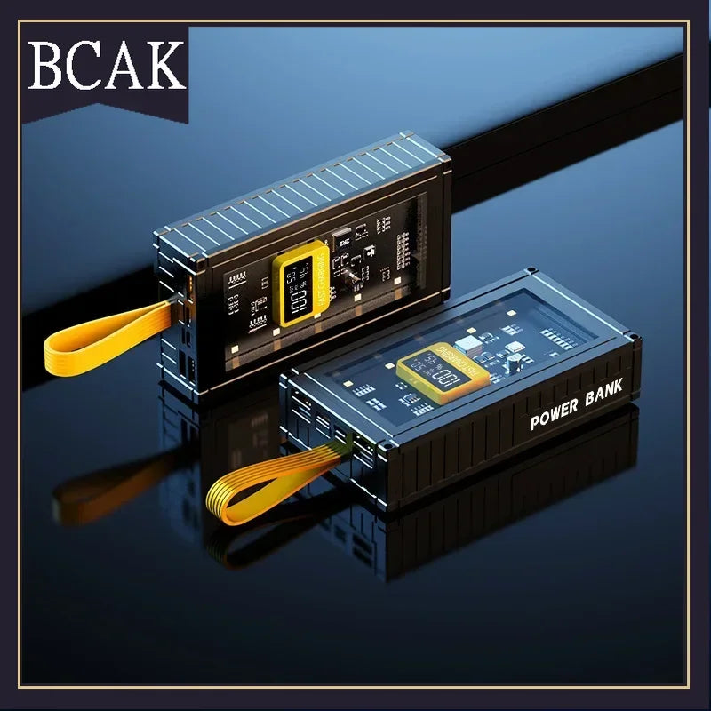 BCAK  Brand discount store 30000mAh 50000mAh 120W Fast Charging Transparent Power Bank 200000mAh Large-capacity Mobile Power
