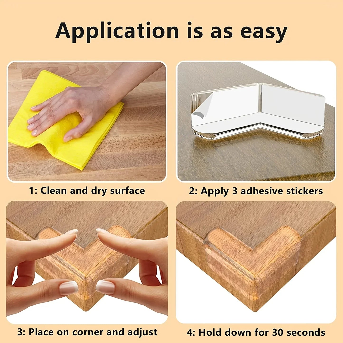 Furniture corner protector, corner and edge safety protection pad, transparent protection, used for corner furniture (L-shaped)