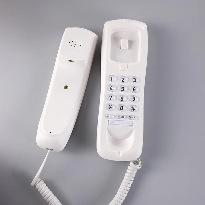 High Quality Landline Telephone with Mute and Redial Functions Easy Install Wall Phone Black/White