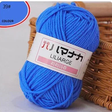 Multi-purpose 25g/ball Milk Cotton Yarn for DIY, Handmade Crafts, Amigurumi, Hats, and Bags