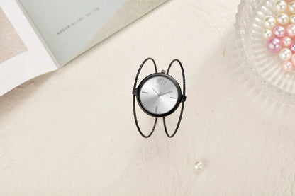Fashion casual ladies quartz watch, round bracelet watch, elegant alloy ladies watch, quartz watch.