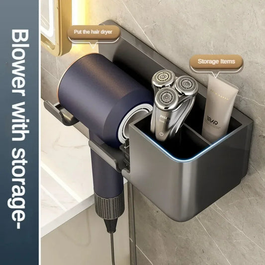 Wall-mounted hair dryer rack No punching hair dryer rack Toilet hair dryer bracket Bathroom hair dryer hanger